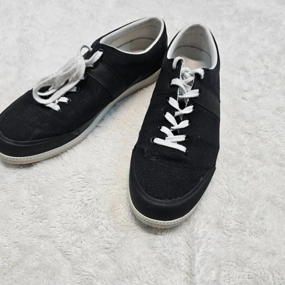 Hunter Black Canvas White Low Top Sneakers Men 12‎ Casual Classic Everyday Basic